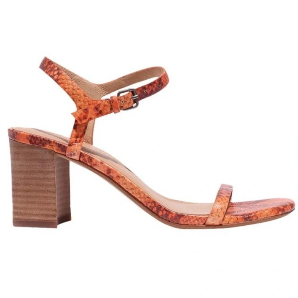 Madewell Snake-Embossed Holly Leather Sandals